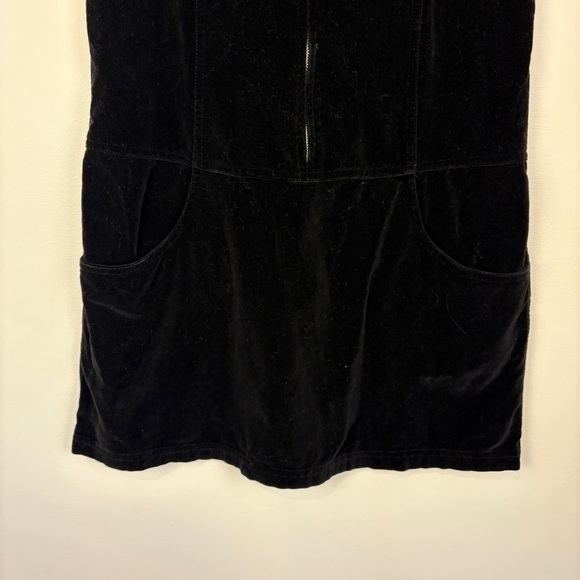 Express Y2K Black Velvet Sleeveless Zip  Mini Dress Whimsigoth Dark Academia - Picture 4 of 10